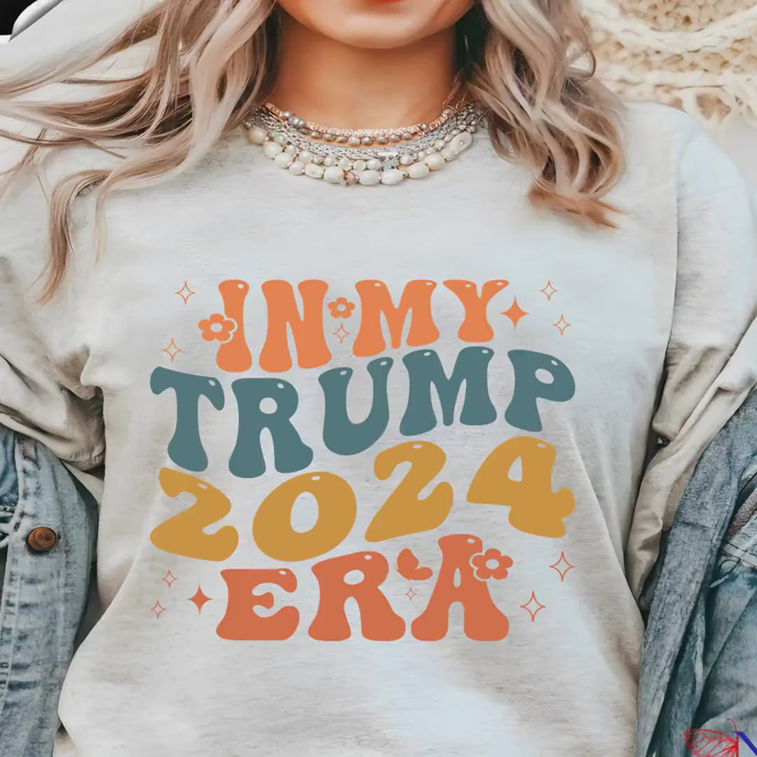 Load video: Retro Style In My Trump 2024 Era, Trump Vance, Conservative Tee, MAGA Supporter Gift, Anti Biden T-shirt, Anti Democrat Tshirt