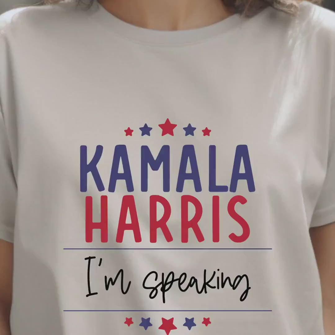 Load video: Kamala Harris I&#39;m Speaking T-shirt | Political Tee | Women&#39;s Empowerment and Equality Shirt | Gift for Activists &amp; Supporters, Harris Rally