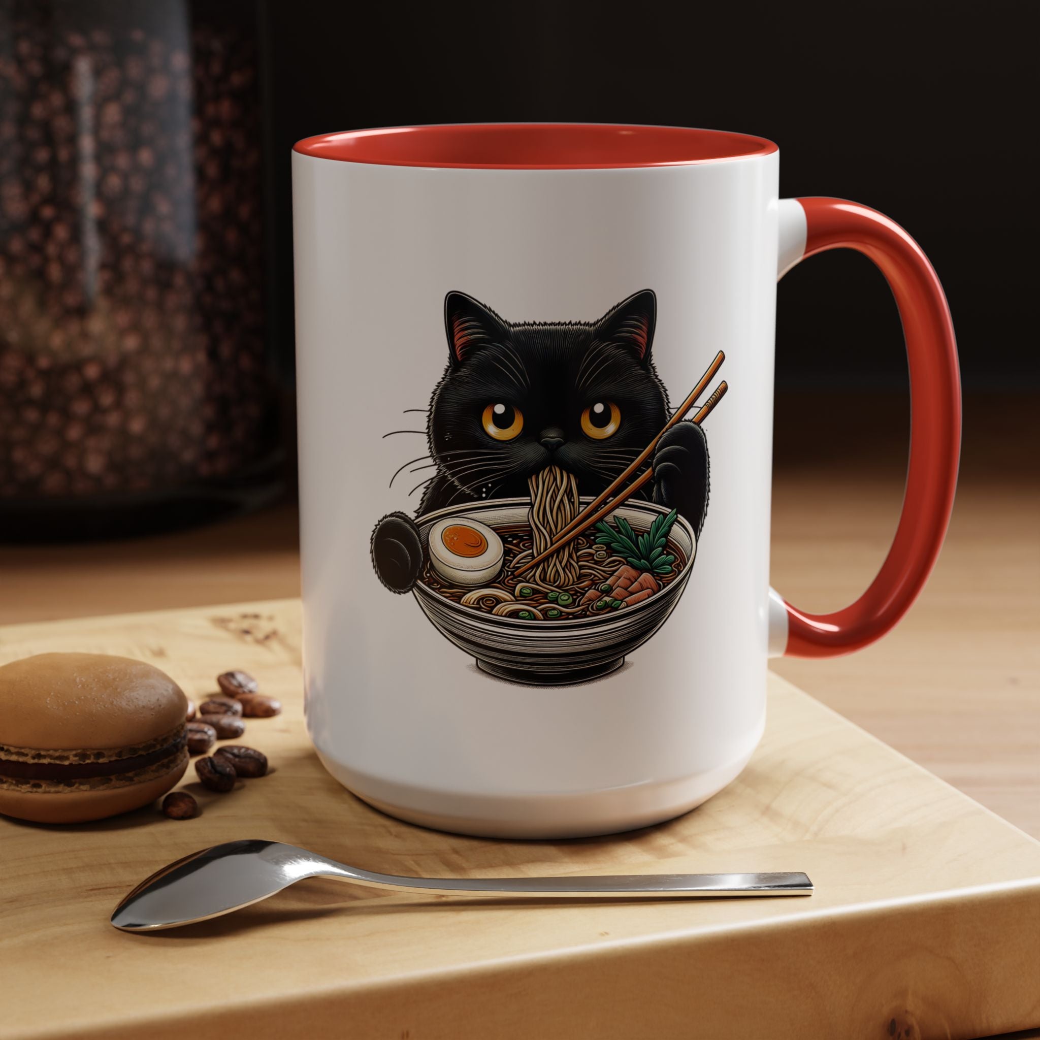 Raman Kitty | Funny Coffee Mug, Sarcastic Tea Cup, Unique Gift Idea
