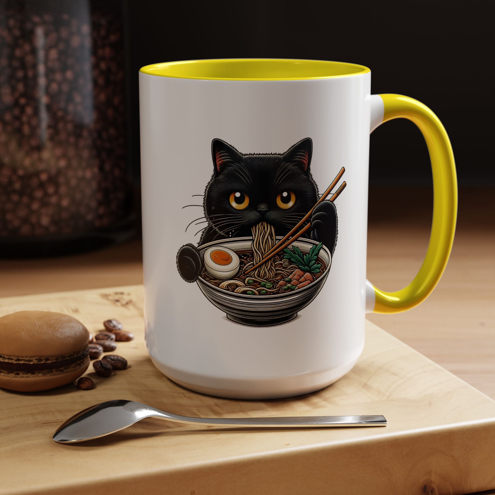 Raman Kitty | Funny Coffee Mug, Sarcastic Tea Cup, Unique Gift Idea