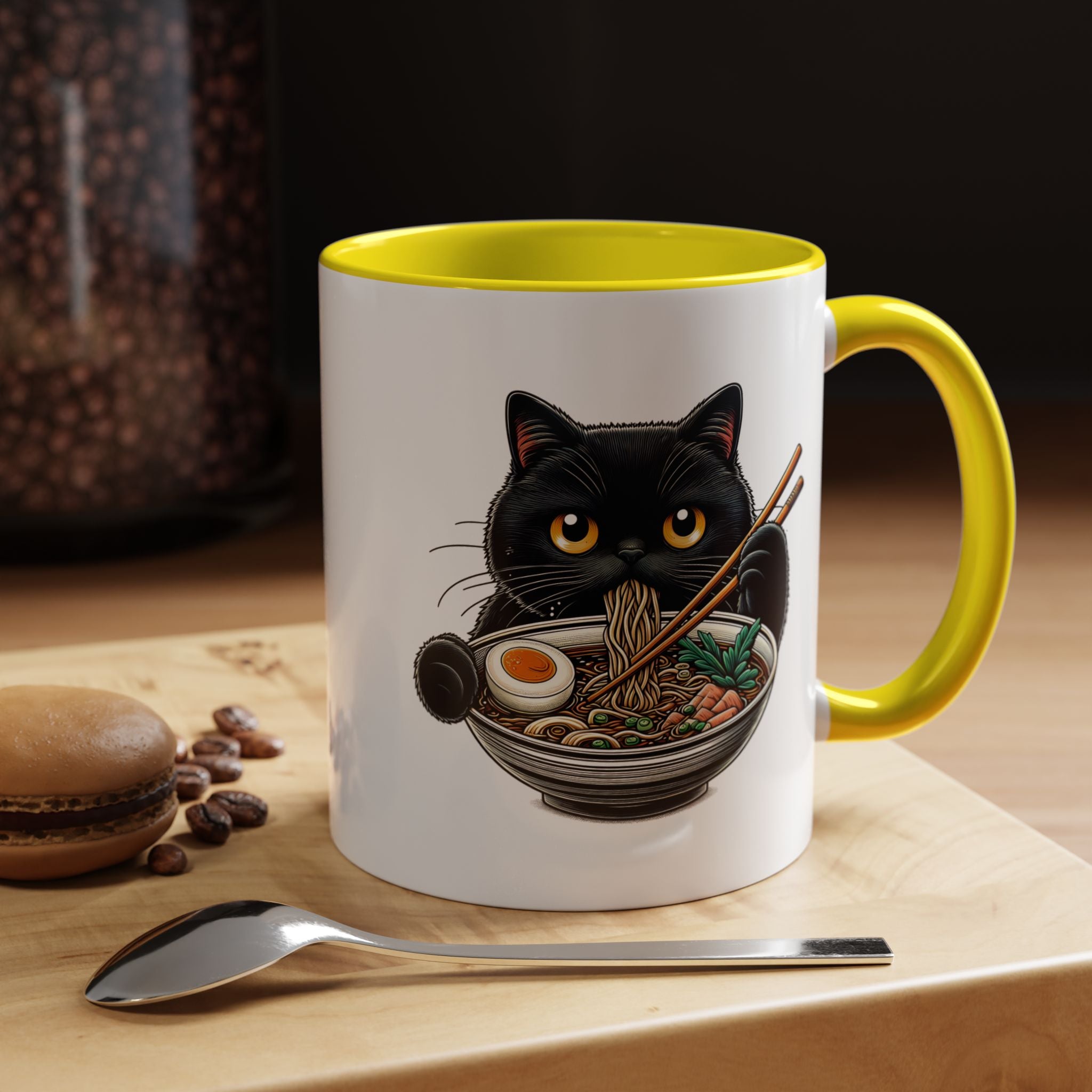 Raman Kitty | Funny Coffee Mug, Sarcastic Tea Cup, Unique Gift Idea