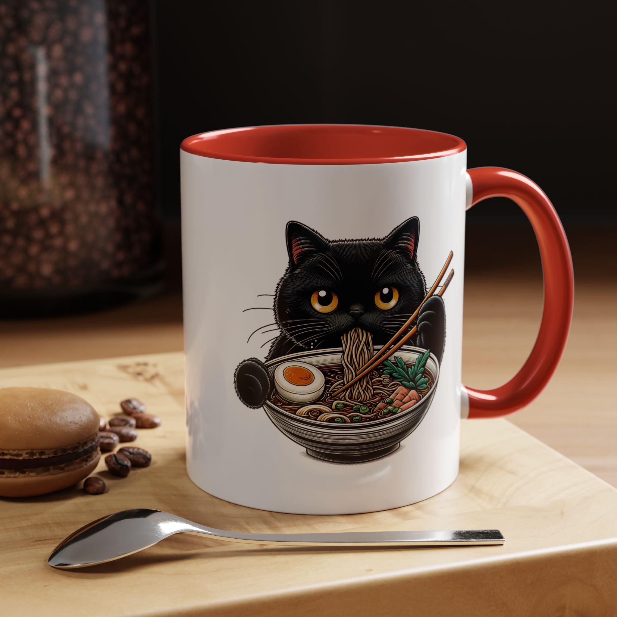 Raman Kitty | Funny Coffee Mug, Sarcastic Tea Cup, Unique Gift Idea