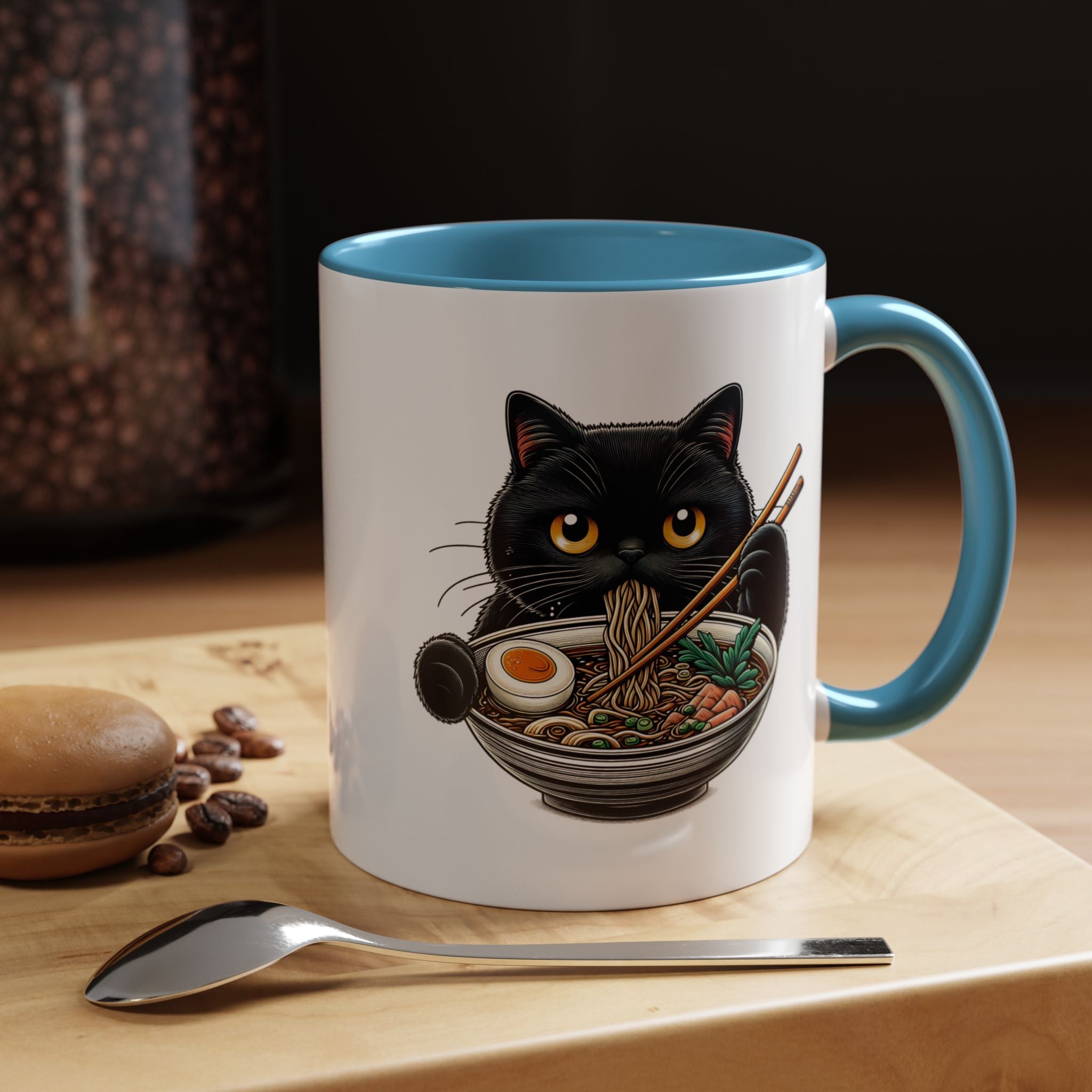 Raman Kitty | Funny Coffee Mug, Sarcastic Tea Cup, Unique Gift Idea