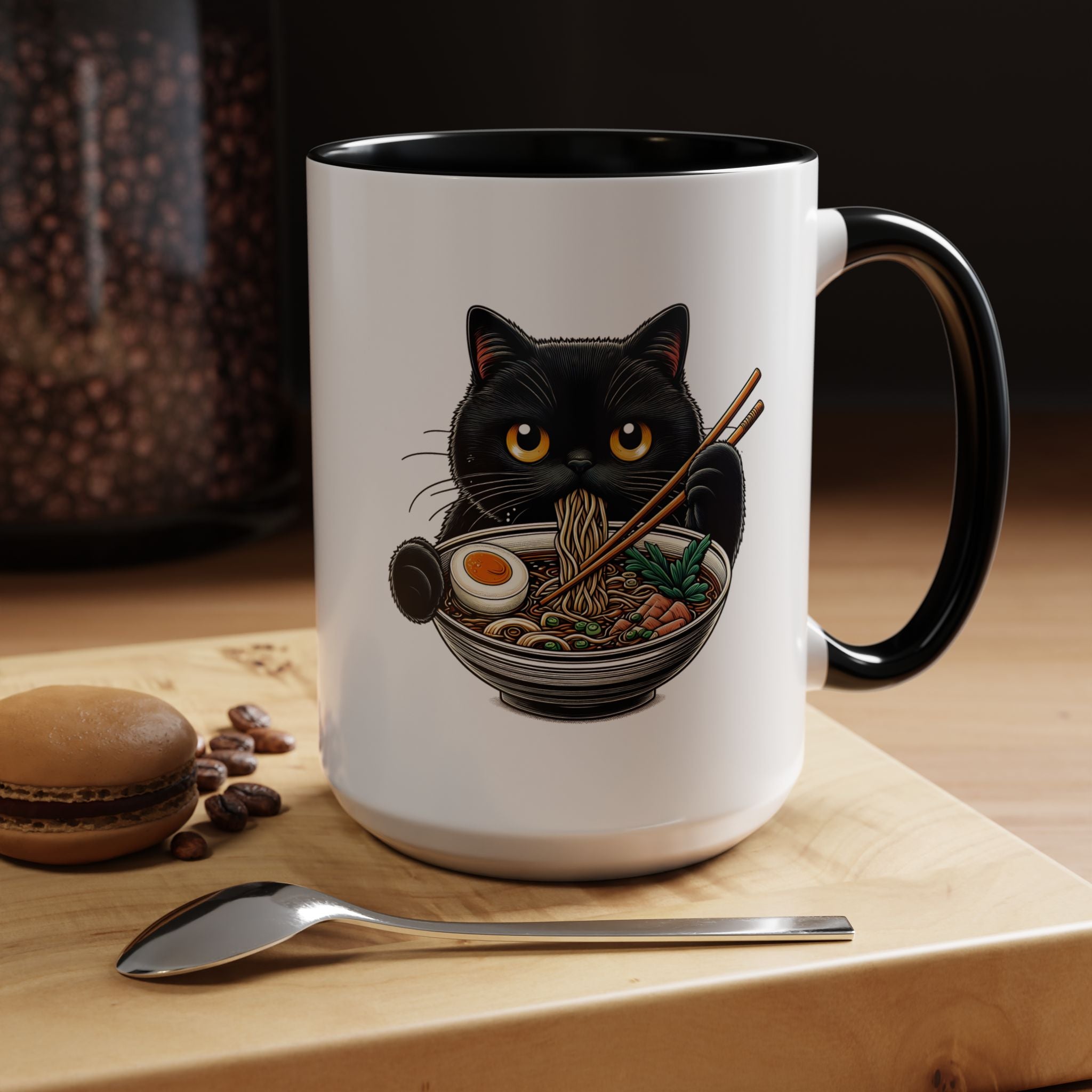 Raman Kitty | Funny Coffee Mug, Sarcastic Tea Cup, Unique Gift Idea