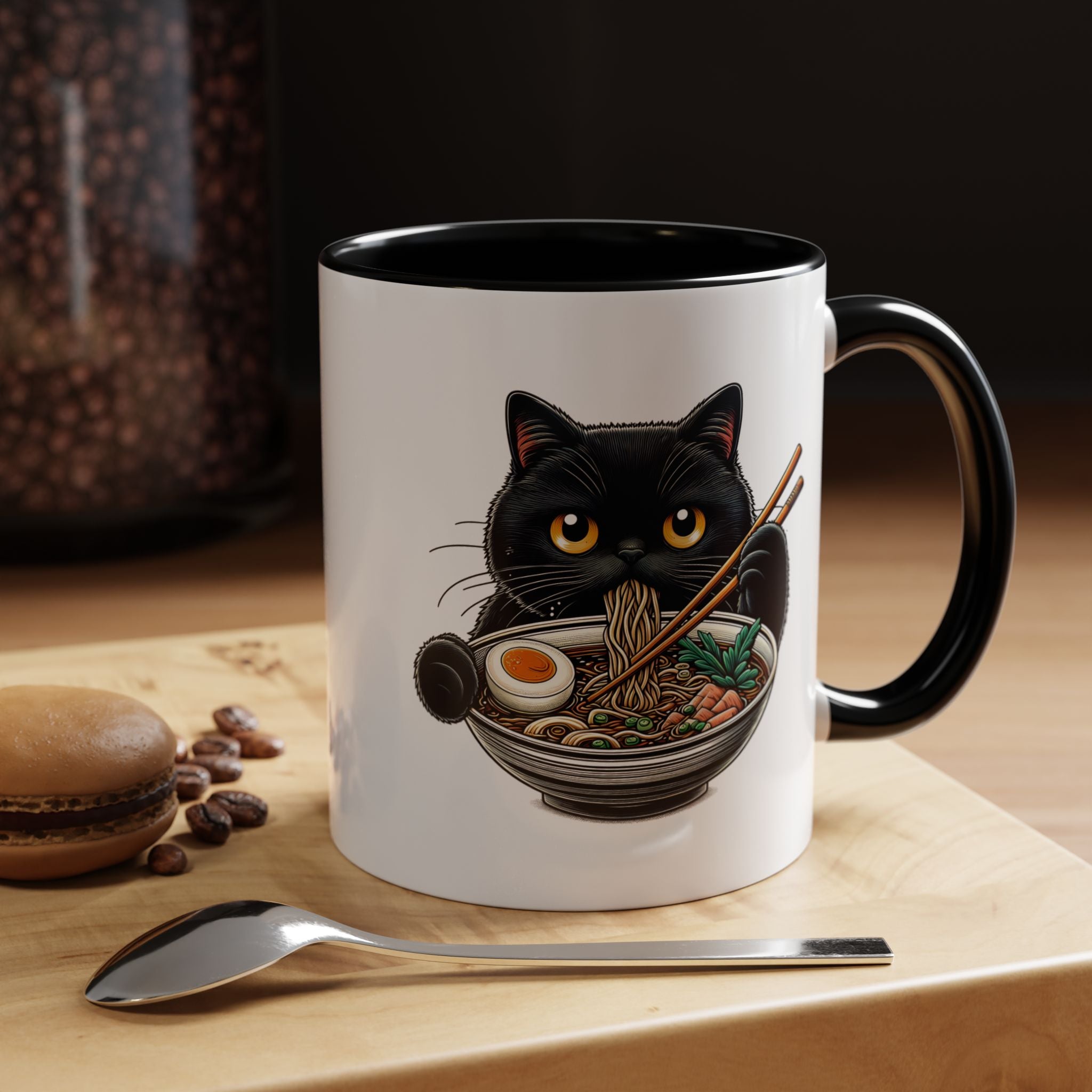Raman Kitty | Funny Coffee Mug, Sarcastic Tea Cup, Unique Gift Idea