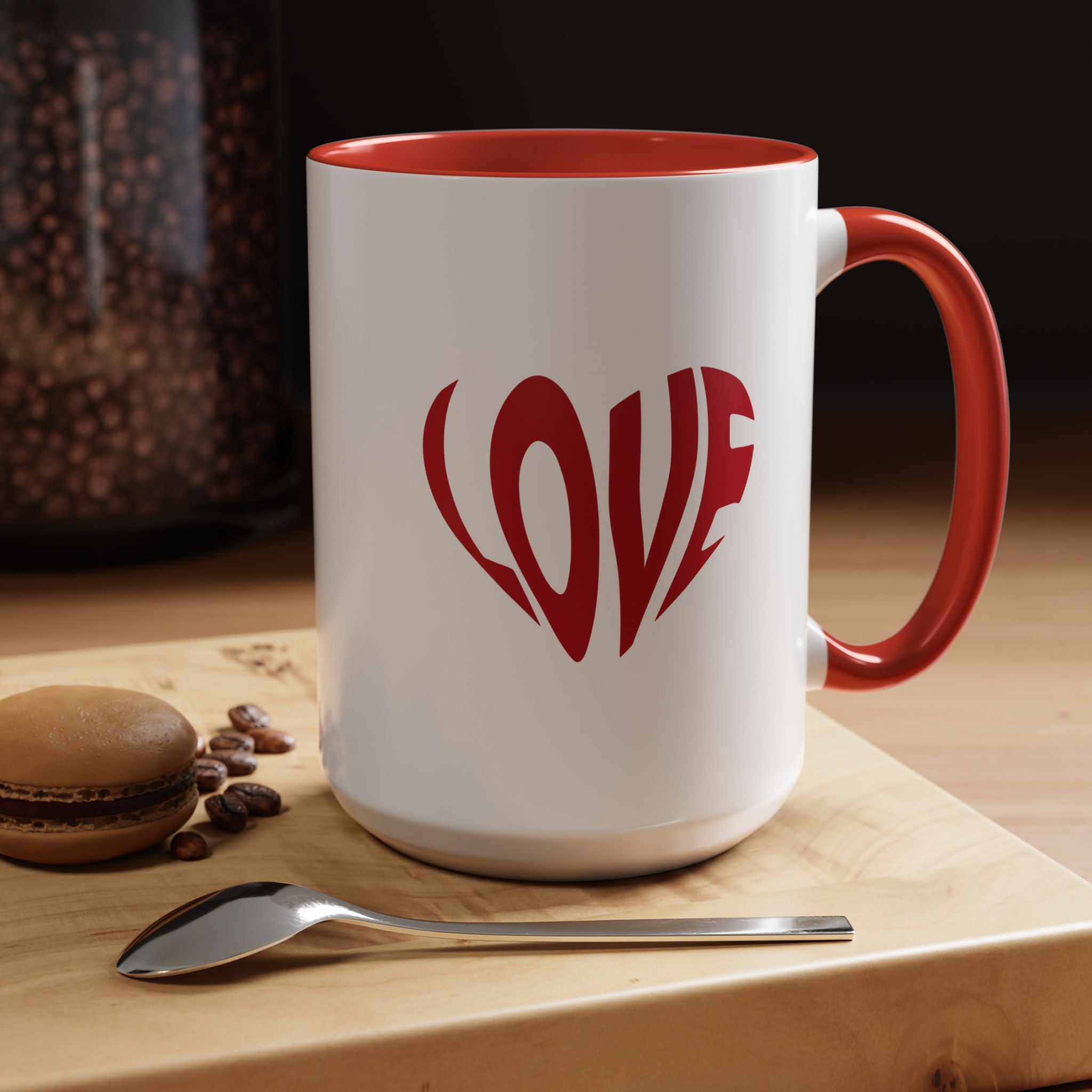 Retro Love Personalized Romantic Mug, Accent Cup 11/15oz, Anniversary Wedding Valentines Gift, Customized Couples V-Day Gift Mug,