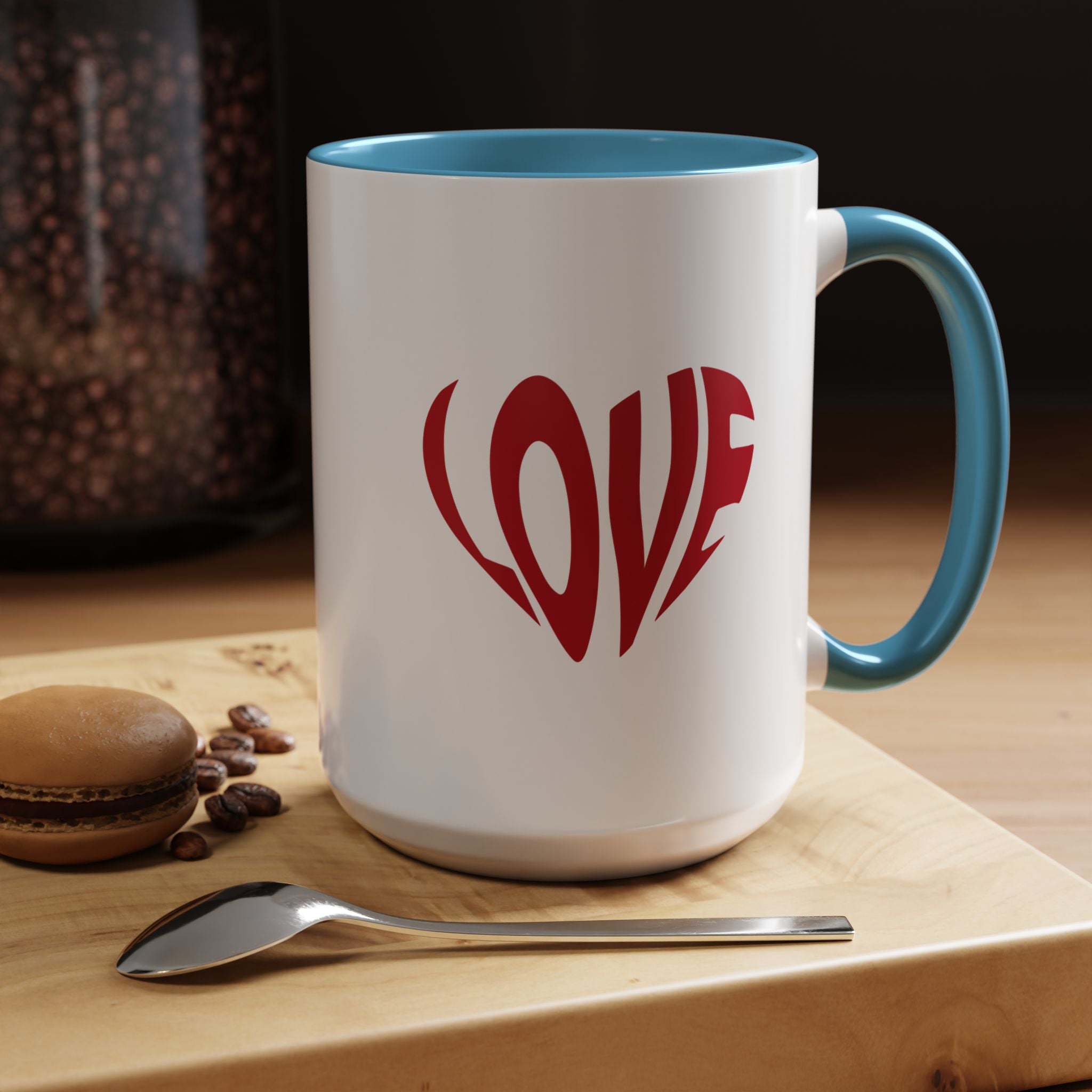 Retro Love Personalized Romantic Mug, Accent Cup 11/15oz, Anniversary Wedding Valentines Gift, Customized Couples V-Day Gift Mug,