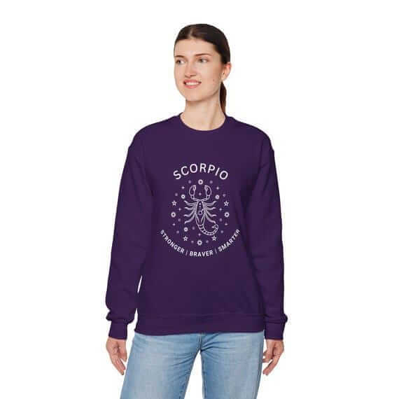 Smarter Scorpio Stronger Braver Design Cozy Pullover Inspirational...