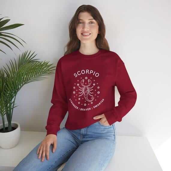 Smarter Scorpio Stronger Braver Design Cozy Pullover Inspirational...