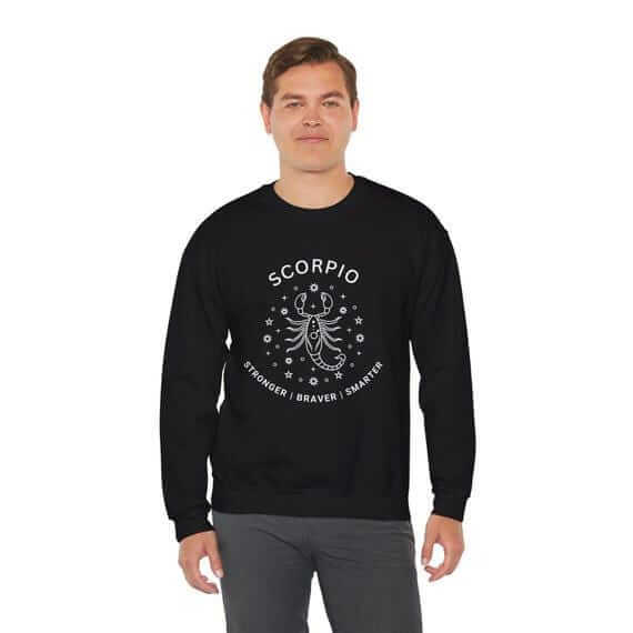 Smarter Scorpio Stronger Braver Design Cozy Pullover Inspirational...