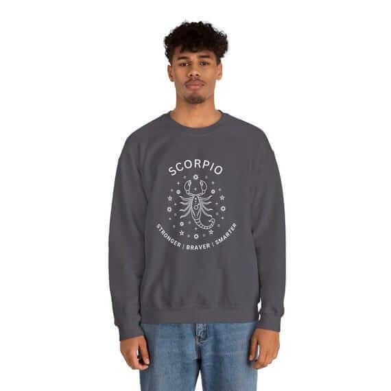 Smarter Scorpio Stronger Braver Design Cozy Pullover Inspirational...