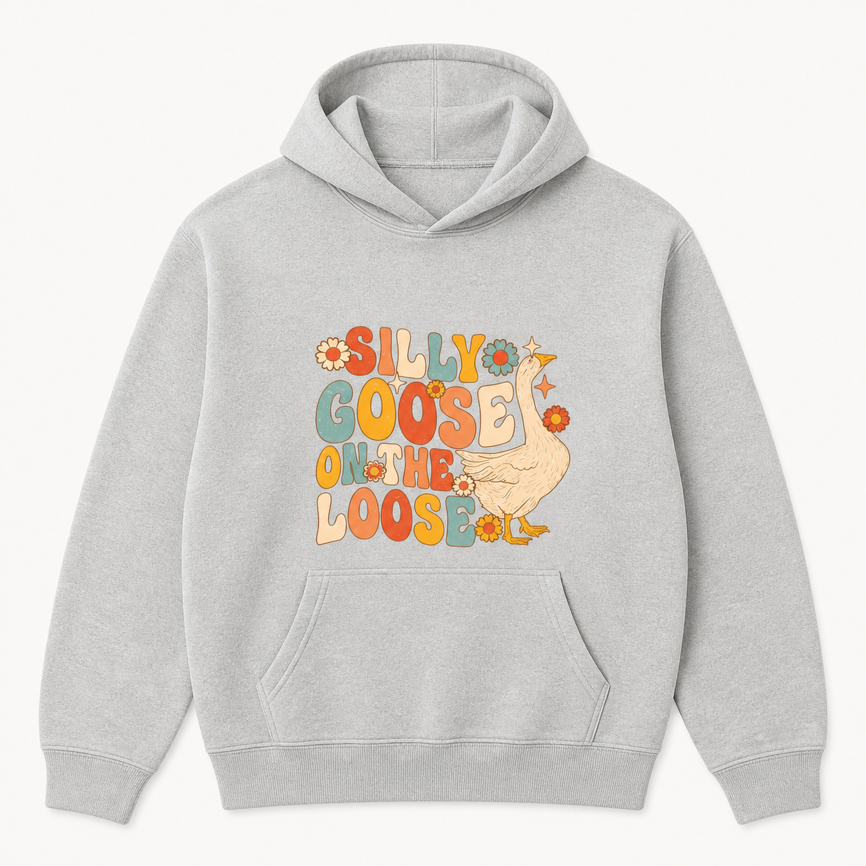 Silly Goose humorous graphic sport grey hoodie front product image