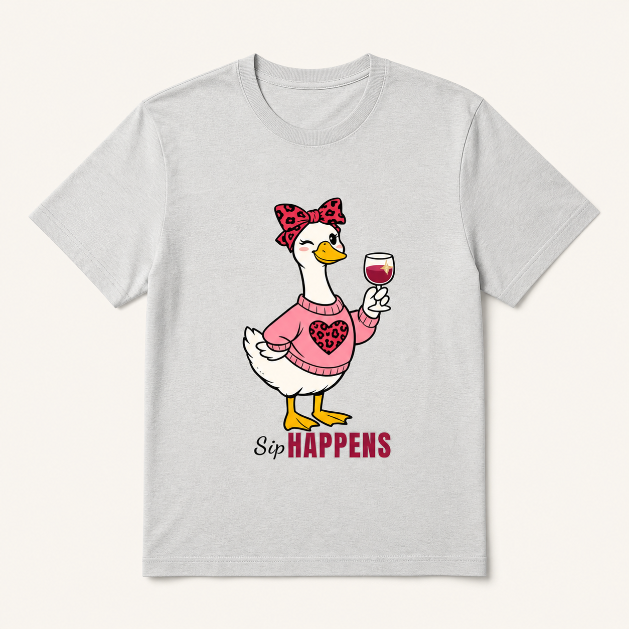 Sip Happens Mama Goose silver T-shirt front product image