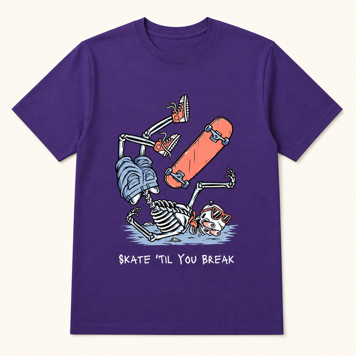 Purple Skate Till You Break unisex T-shirt front view
