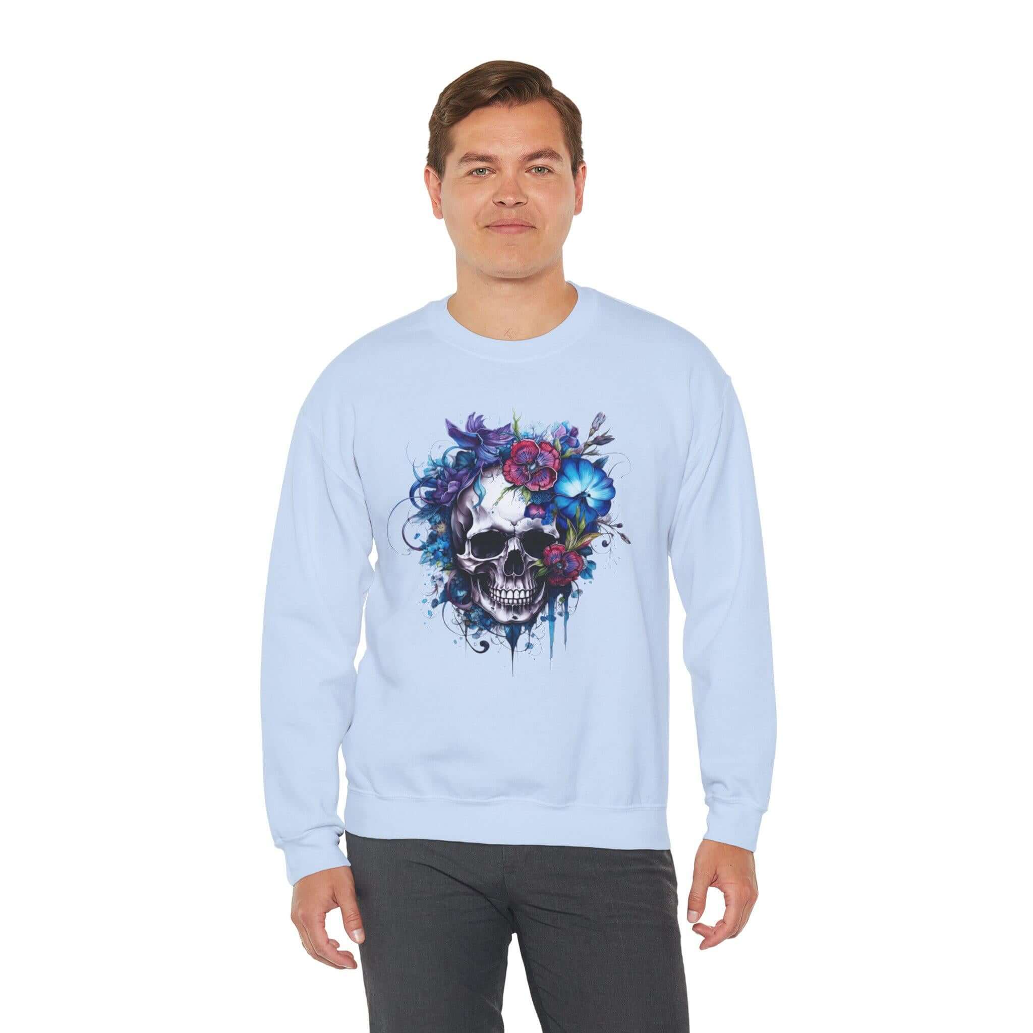 Skull Bloom Themed Halloween Sweatshirt