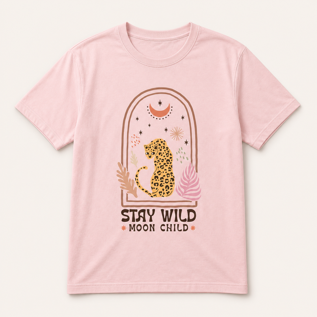Stay Wild Moon Child light pink T-shirt front product image