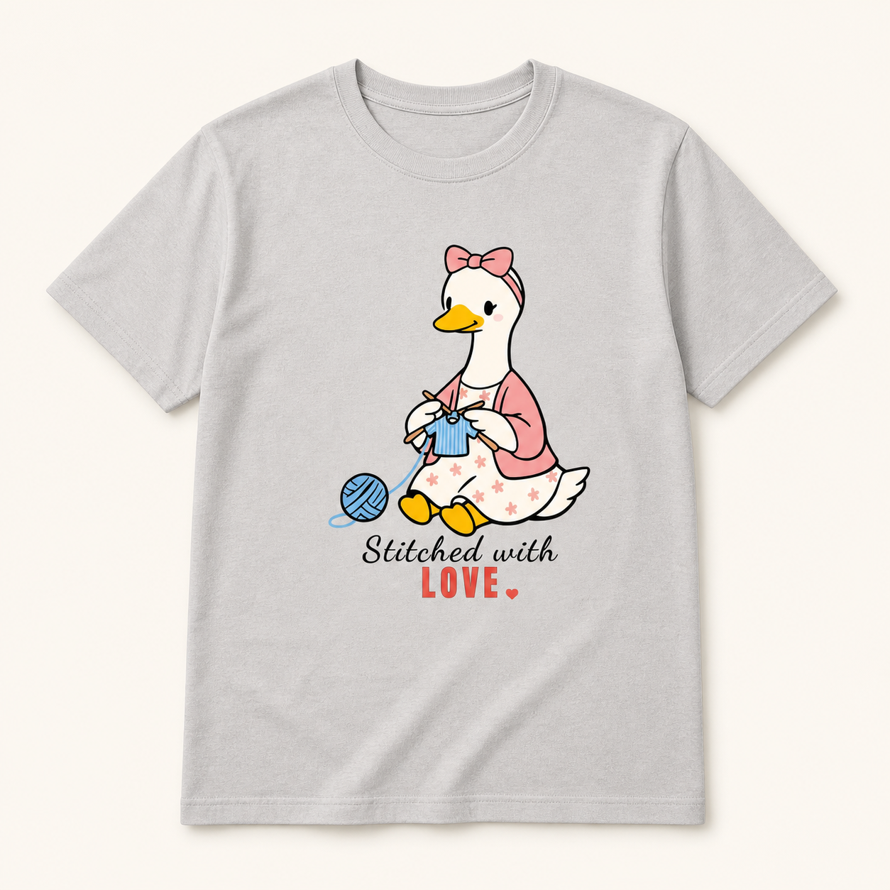 Stitched With Love Mama Goose silver T-shirt front product image