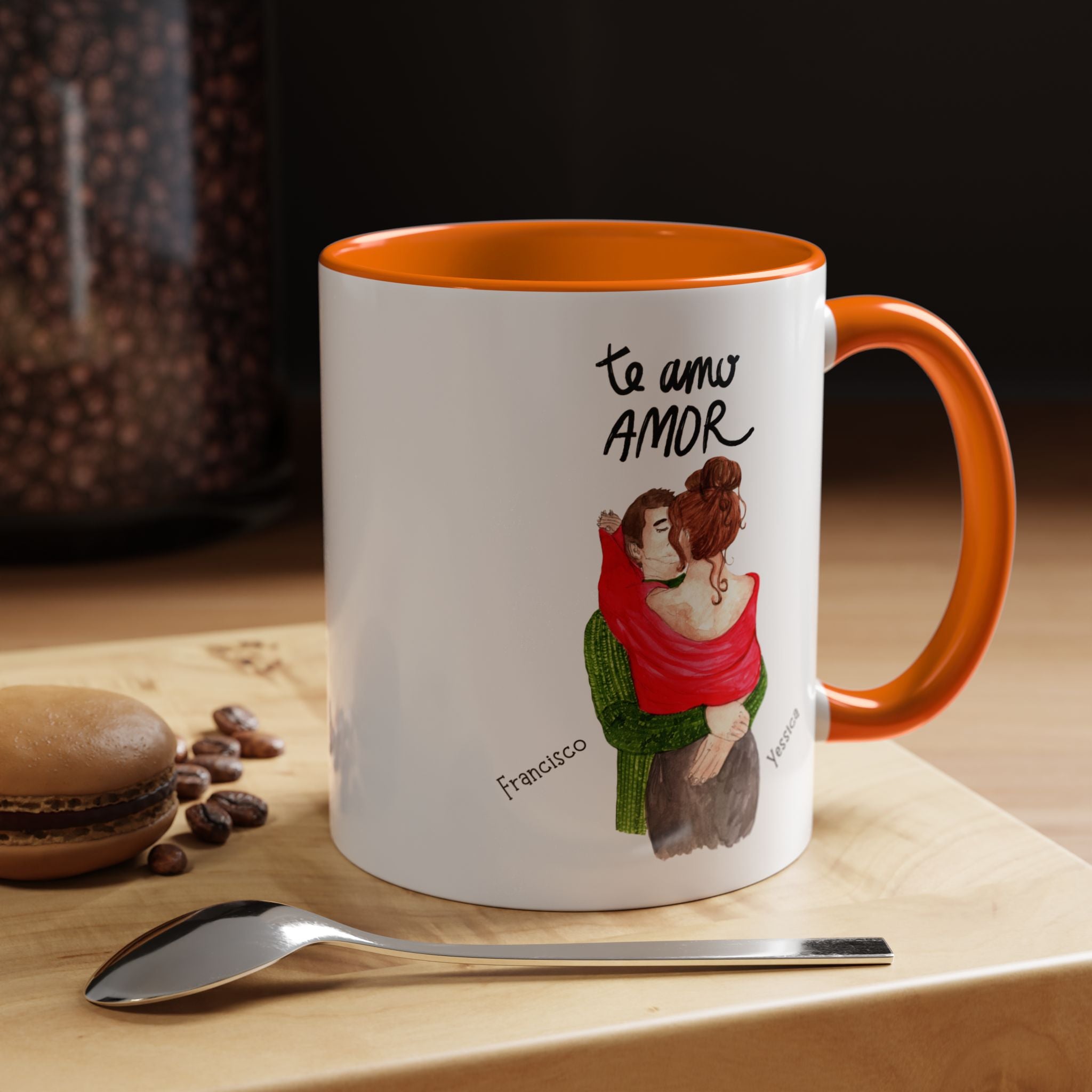 Te Amo Amor, Love You My Love Spanish Accent Personalized Romantic Mug, Cup 11/15oz, Anniversary Valentines , V-Day Mug, Custom Couples Gift