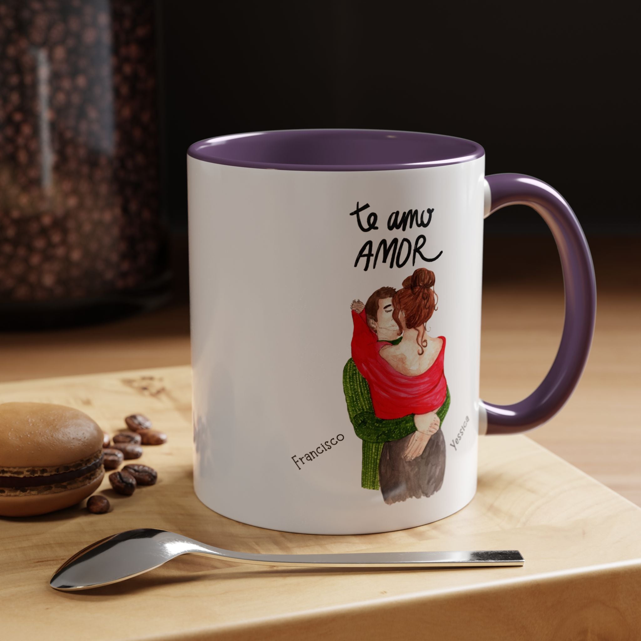 Te Amo Amor, Love You My Love Spanish Accent Personalized Romantic Mug, Cup 11/15oz, Anniversary Valentines , V-Day Mug, Custom Couples Gift