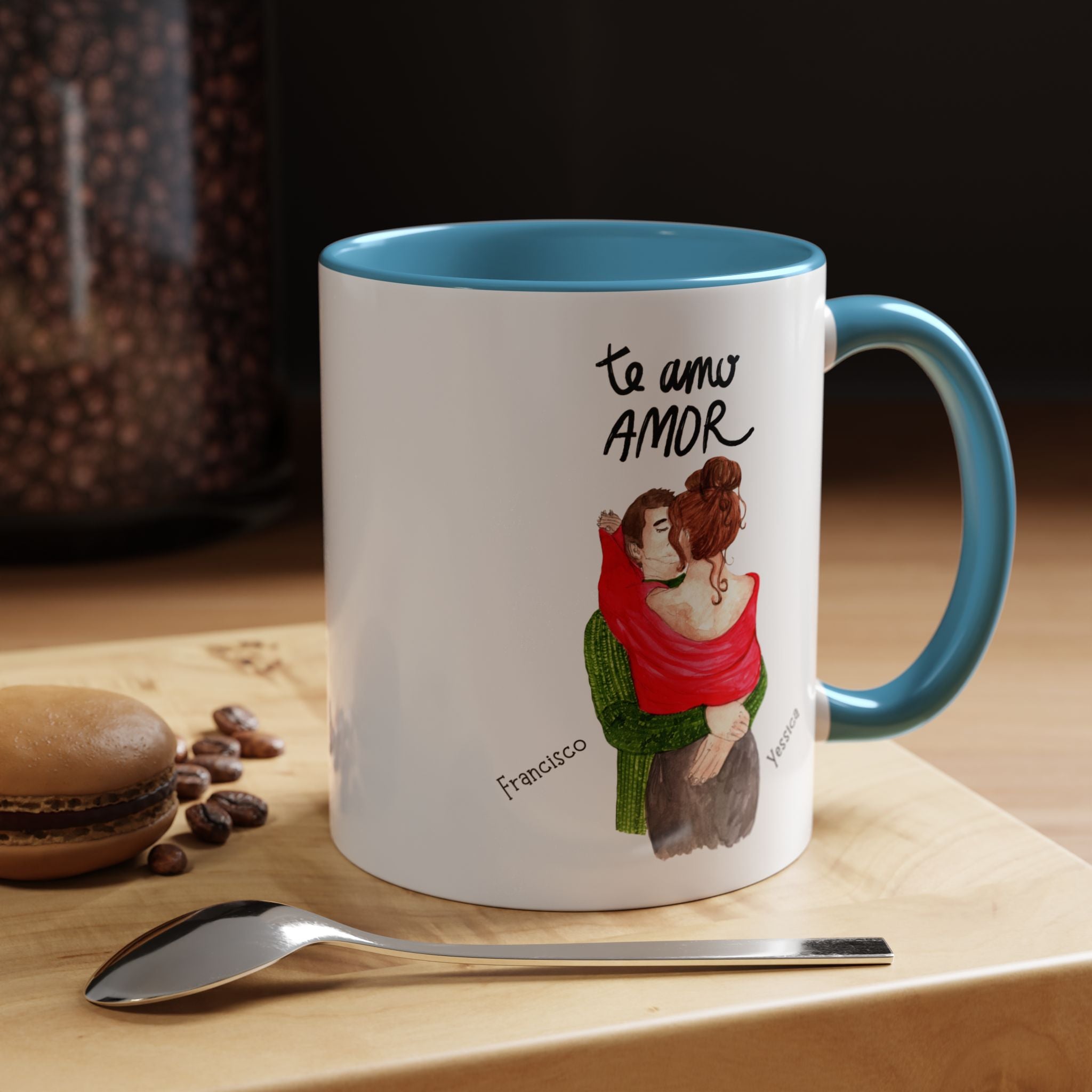 Te Amo Amor, Love You My Love Spanish Accent Personalized Romantic Mug, Cup 11/15oz, Anniversary Valentines , V-Day Mug, Custom Couples Gift