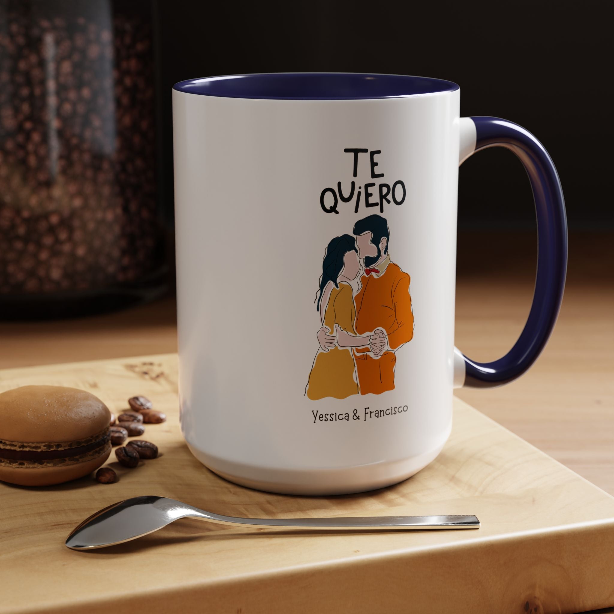 Te Quiero, I want You Spanish Accent Cup Personalized Romantic Coffee Mug,  11/15oz, Anniversary Valentines, V-Day Mug, Couples Gift