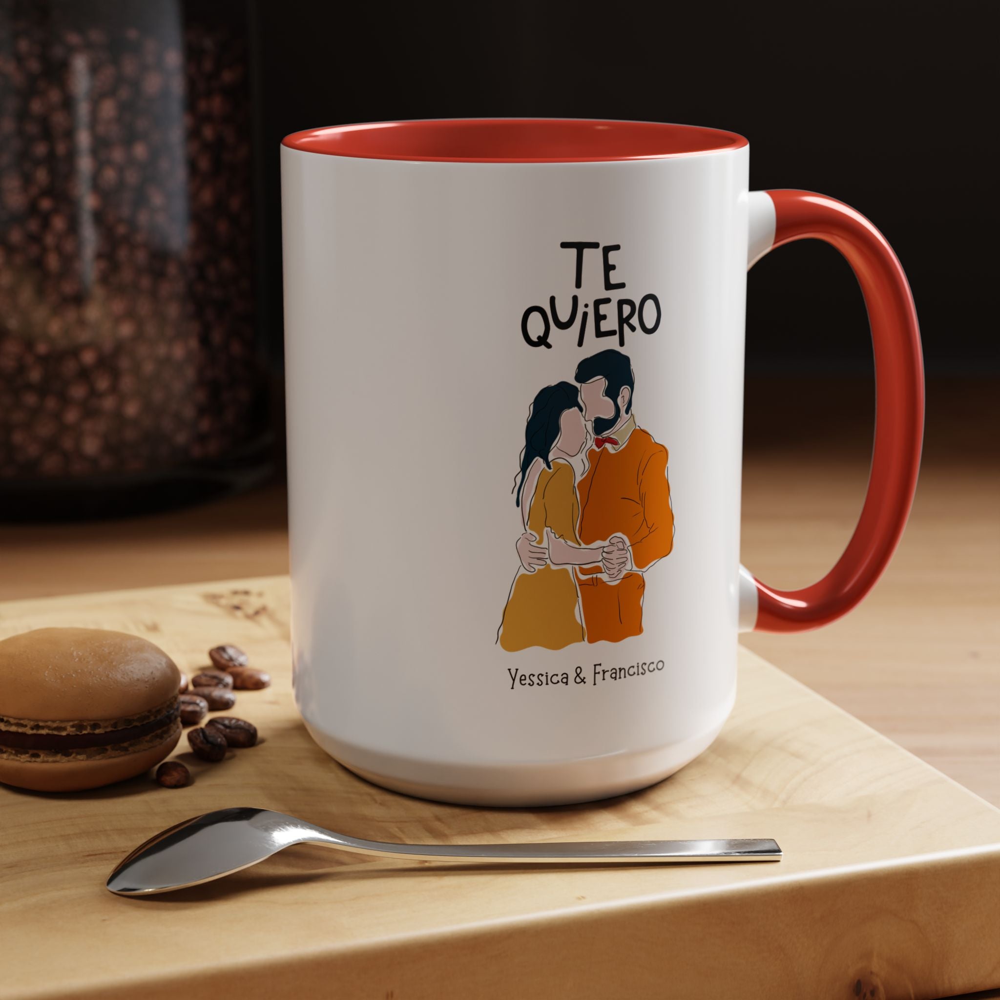 Te Quiero, I want You Spanish Accent Cup Personalized Romantic Coffee Mug,  11/15oz, Anniversary Valentines, V-Day Mug, Couples Gift