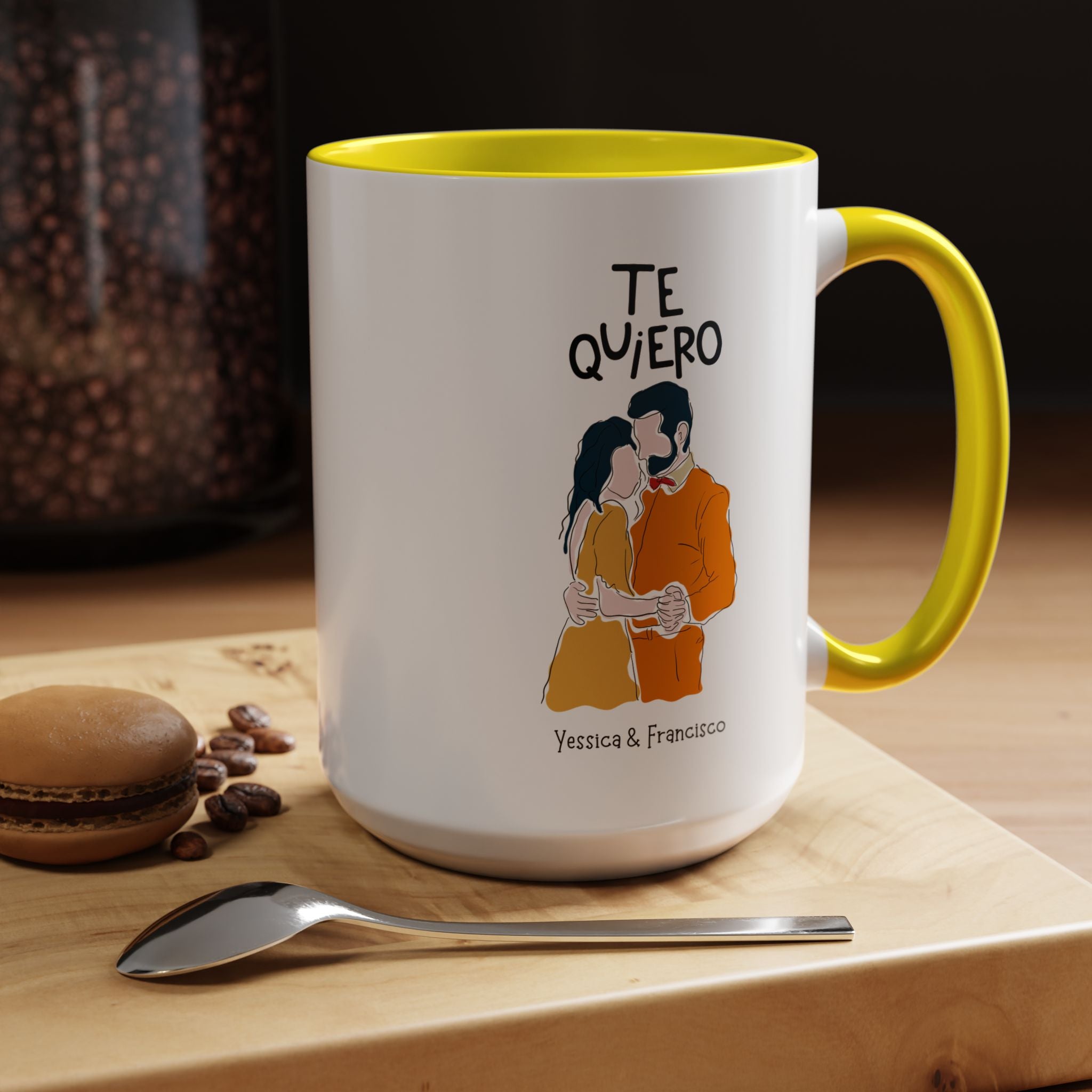 Te Quiero, I want You Spanish Accent Cup Personalized Romantic Coffee Mug,  11/15oz, Anniversary Valentines, V-Day Mug, Couples Gift