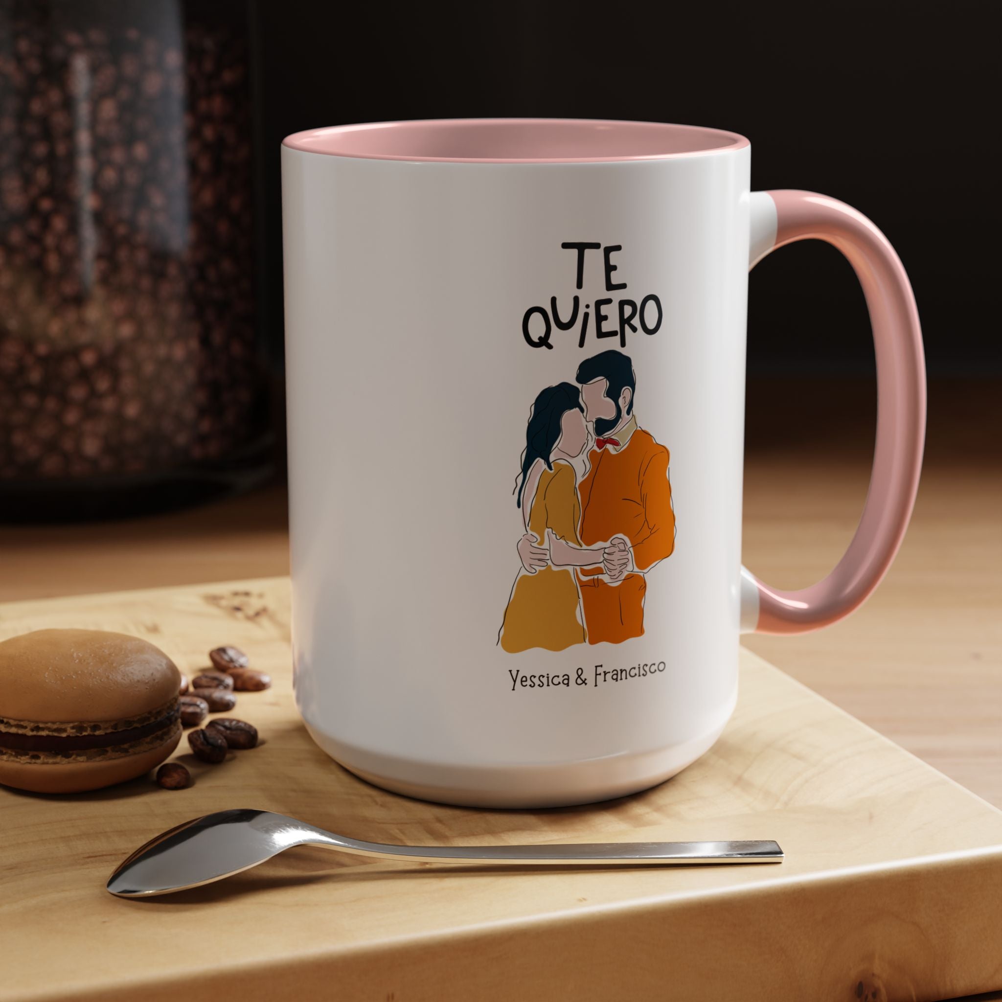 Te Quiero, I want You Spanish Accent Cup Personalized Romantic Coffee Mug,  11/15oz, Anniversary Valentines, V-Day Mug, Couples Gift