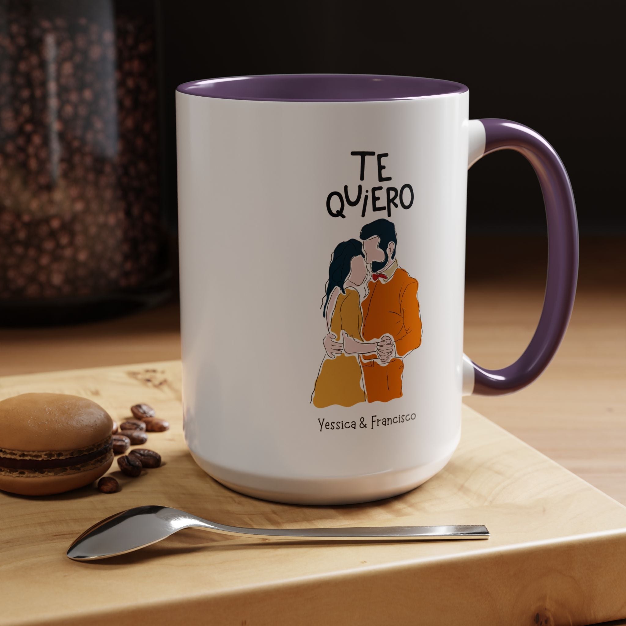 Te Quiero, I want You Spanish Accent Cup Personalized Romantic Coffee Mug,  11/15oz, Anniversary Valentines, V-Day Mug, Couples Gift