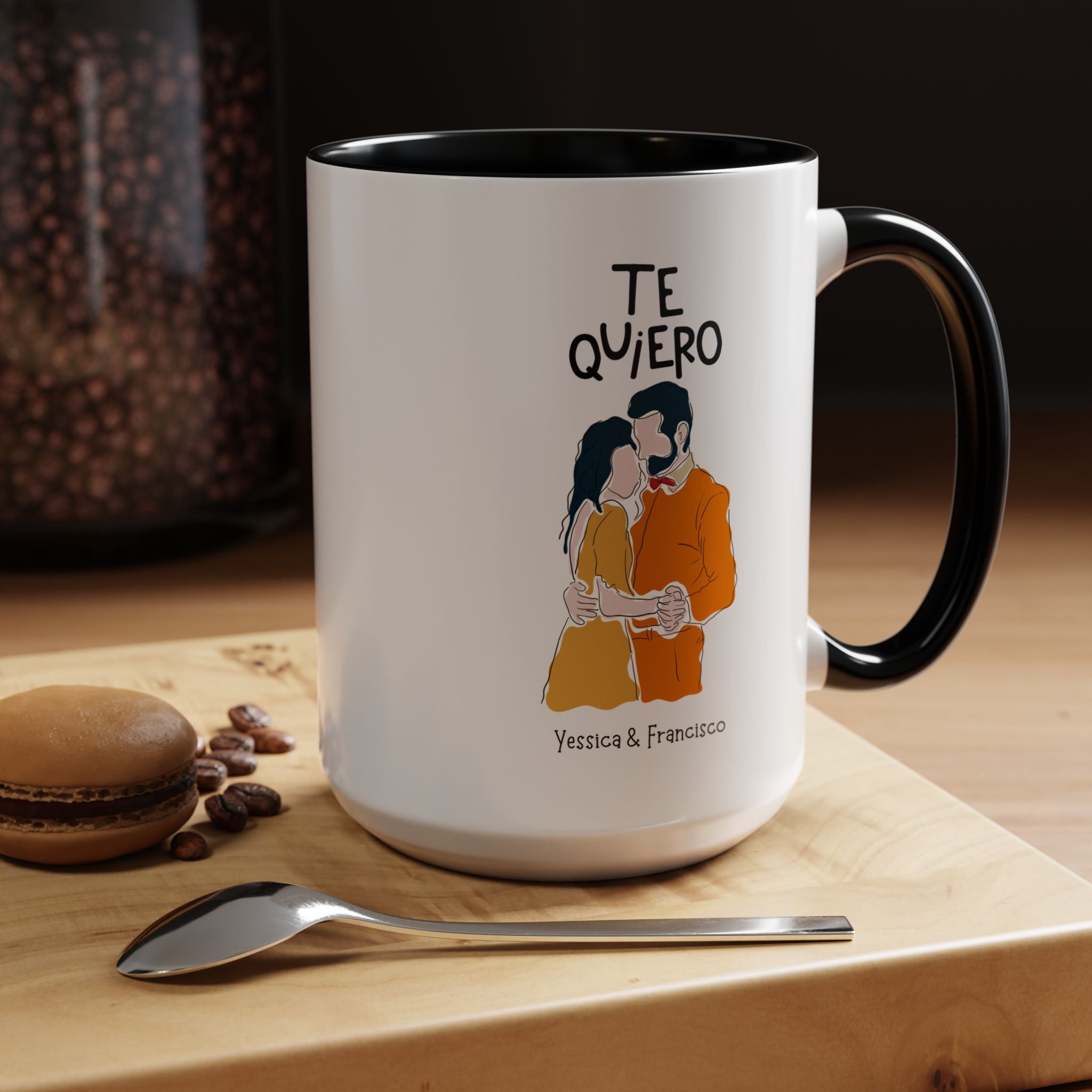 Te Quiero, I want You Spanish Accent Cup Personalized Romantic Coffee Mug,  11/15oz, Anniversary Valentines, V-Day Mug, Couples Gift