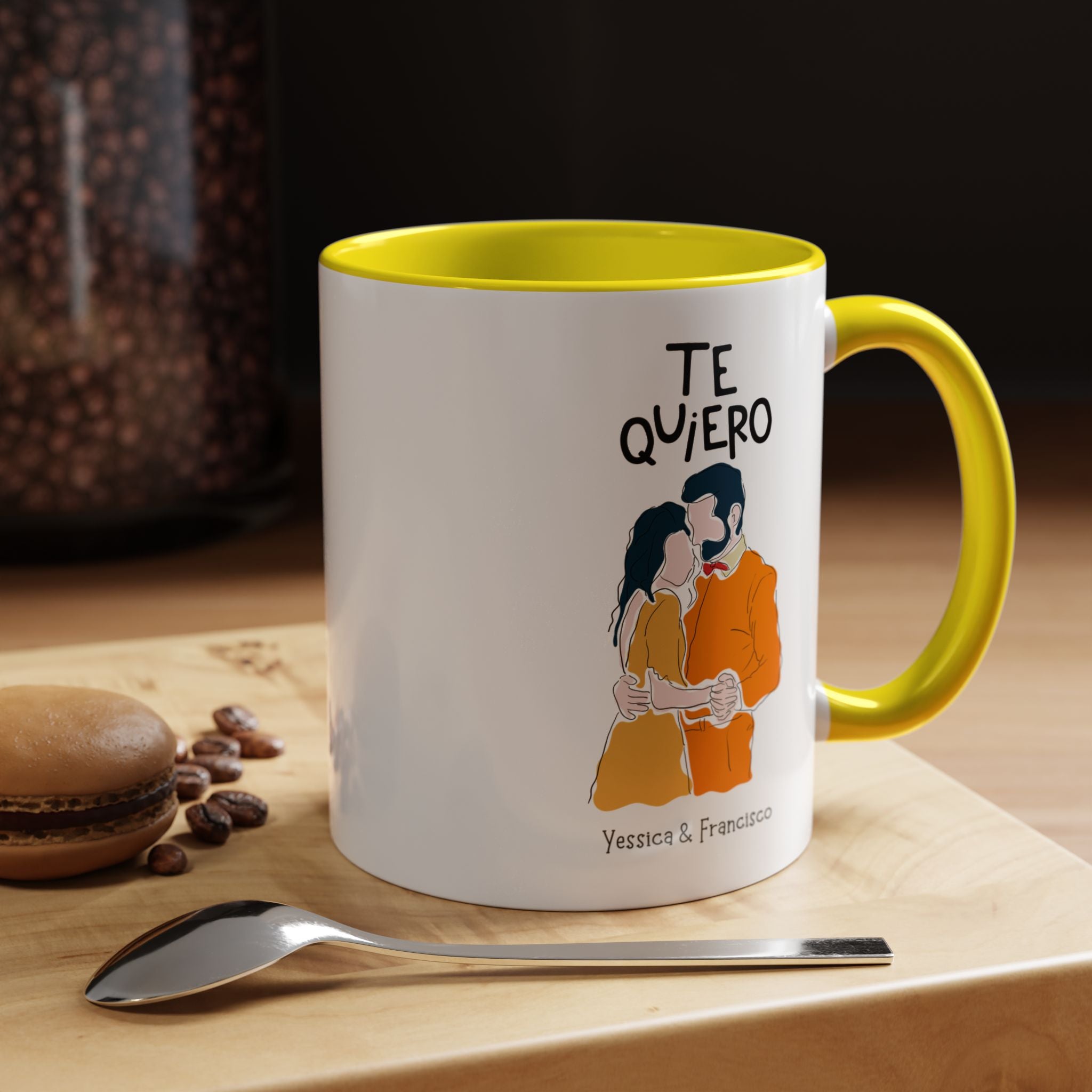Te Quiero, I want You Spanish Accent Cup Personalized Romantic Coffee Mug,  11/15oz, Anniversary Valentines, V-Day Mug, Couples Gift