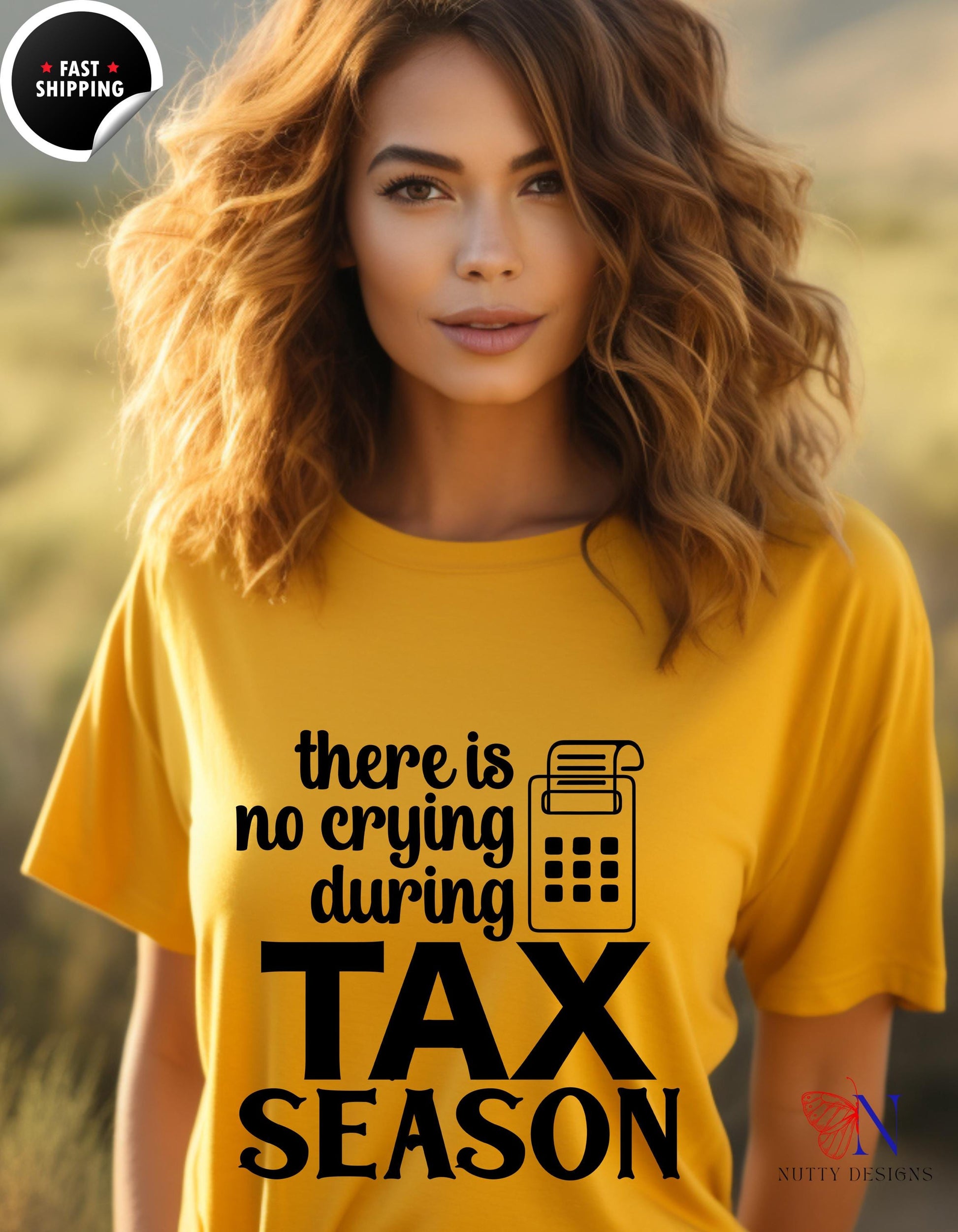 a woman wearing a yellow t - shirt that says, there is no crying during