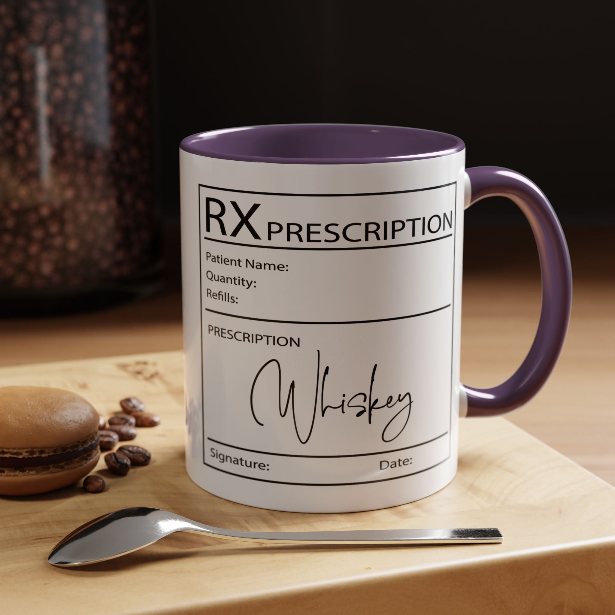 Whiskey Prescription | Funny Coffee Mug, Sarcastic Tea Cup, Unique Gift Idea