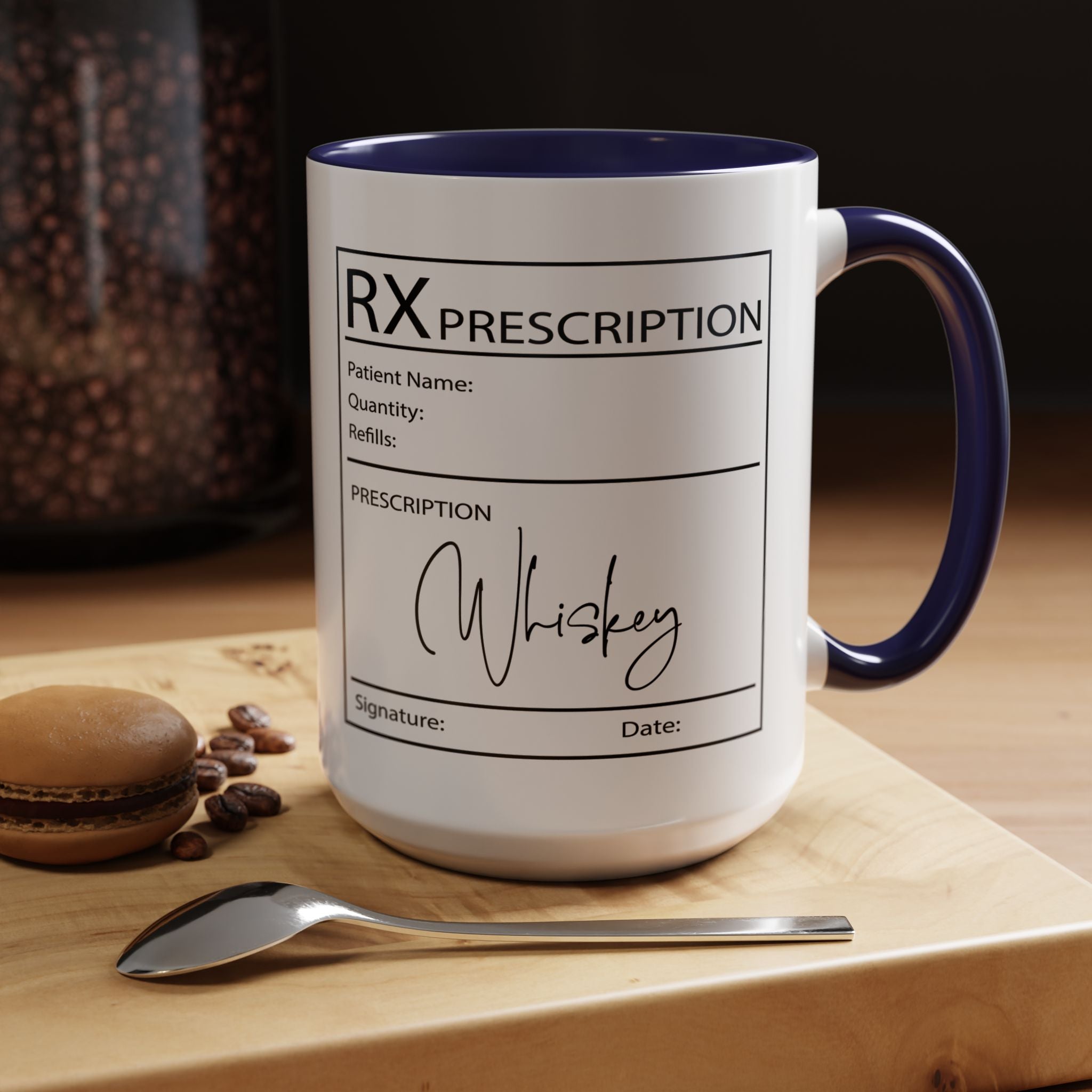 Whiskey Prescription | Funny Coffee Mug, Sarcastic Tea Cup, Unique Gift Idea