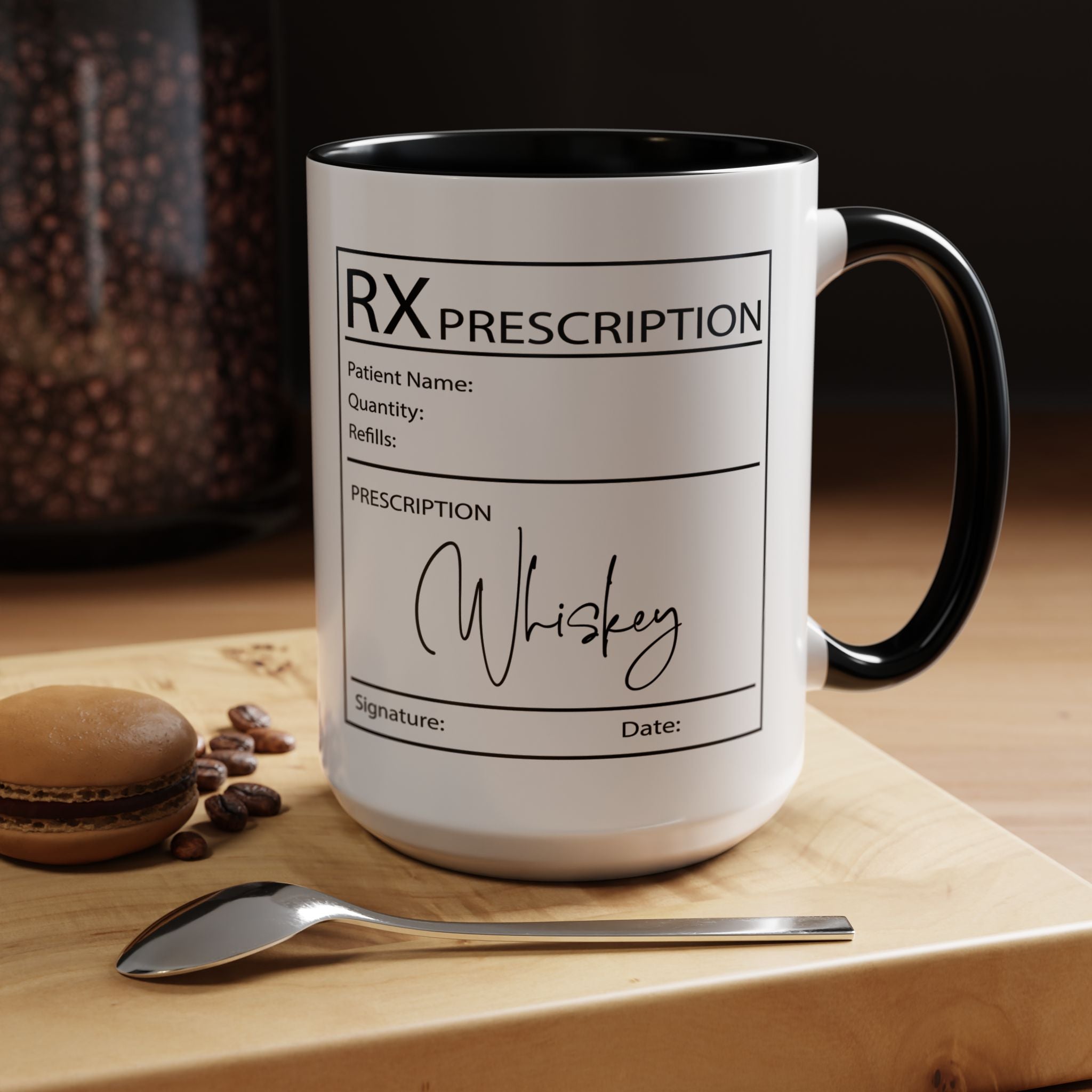 Whiskey Prescription | Funny Coffee Mug, Sarcastic Tea Cup, Unique Gift Idea