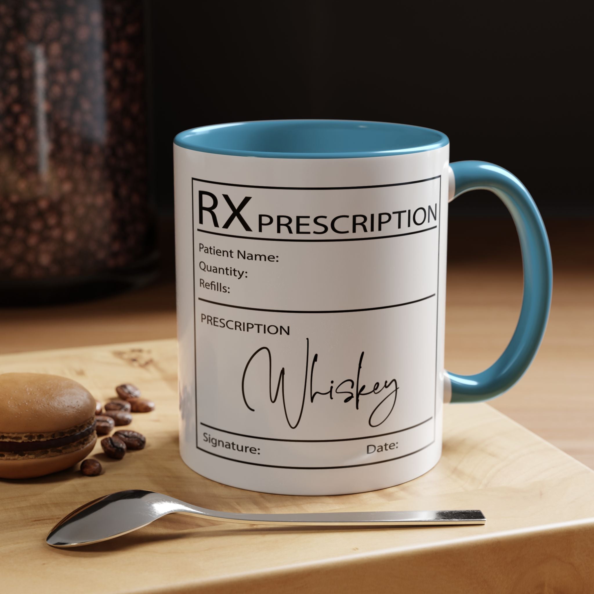 Whiskey Prescription | Funny Coffee Mug, Sarcastic Tea Cup, Unique Gift Idea