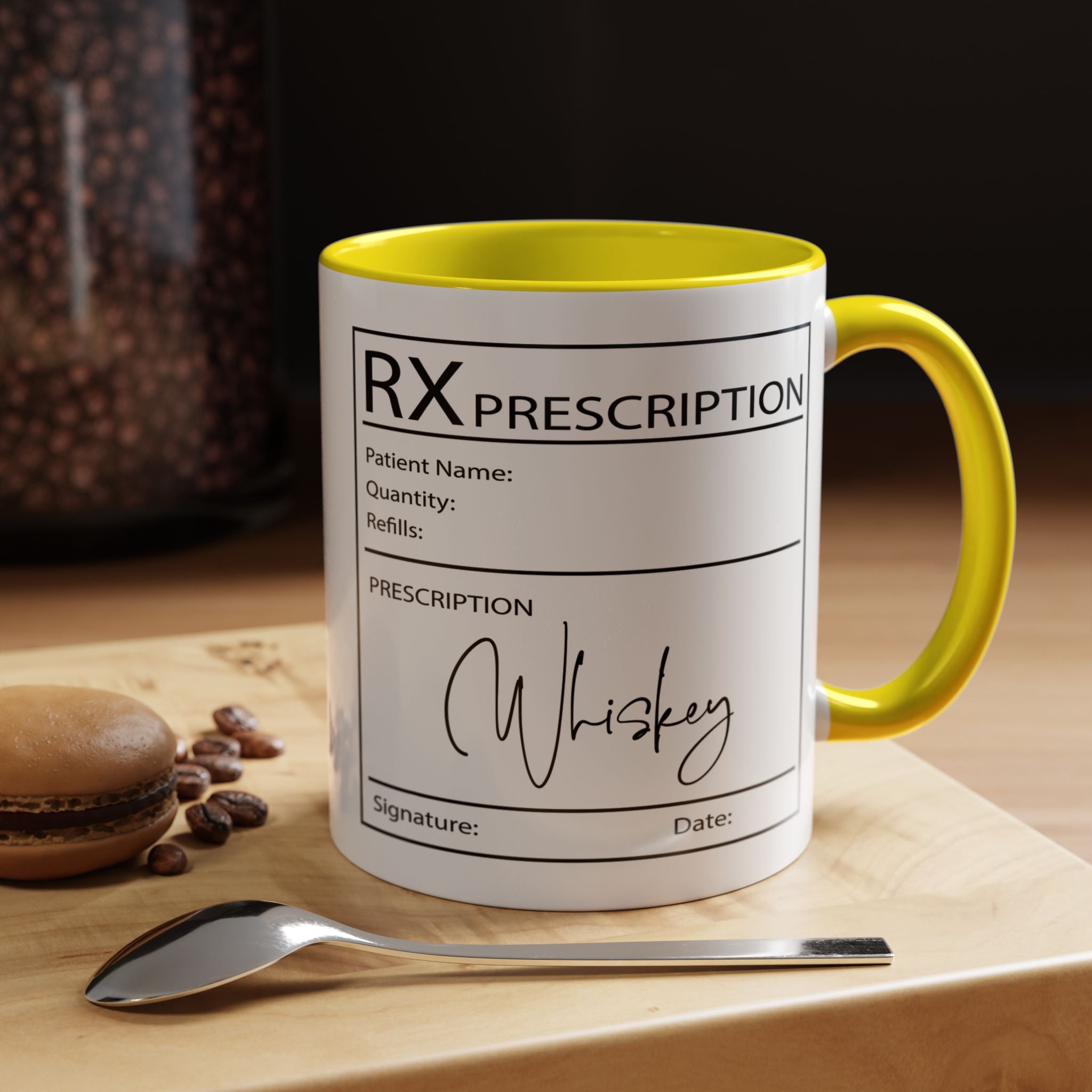 Whiskey Prescription | Funny Coffee Mug, Sarcastic Tea Cup, Unique Gift Idea