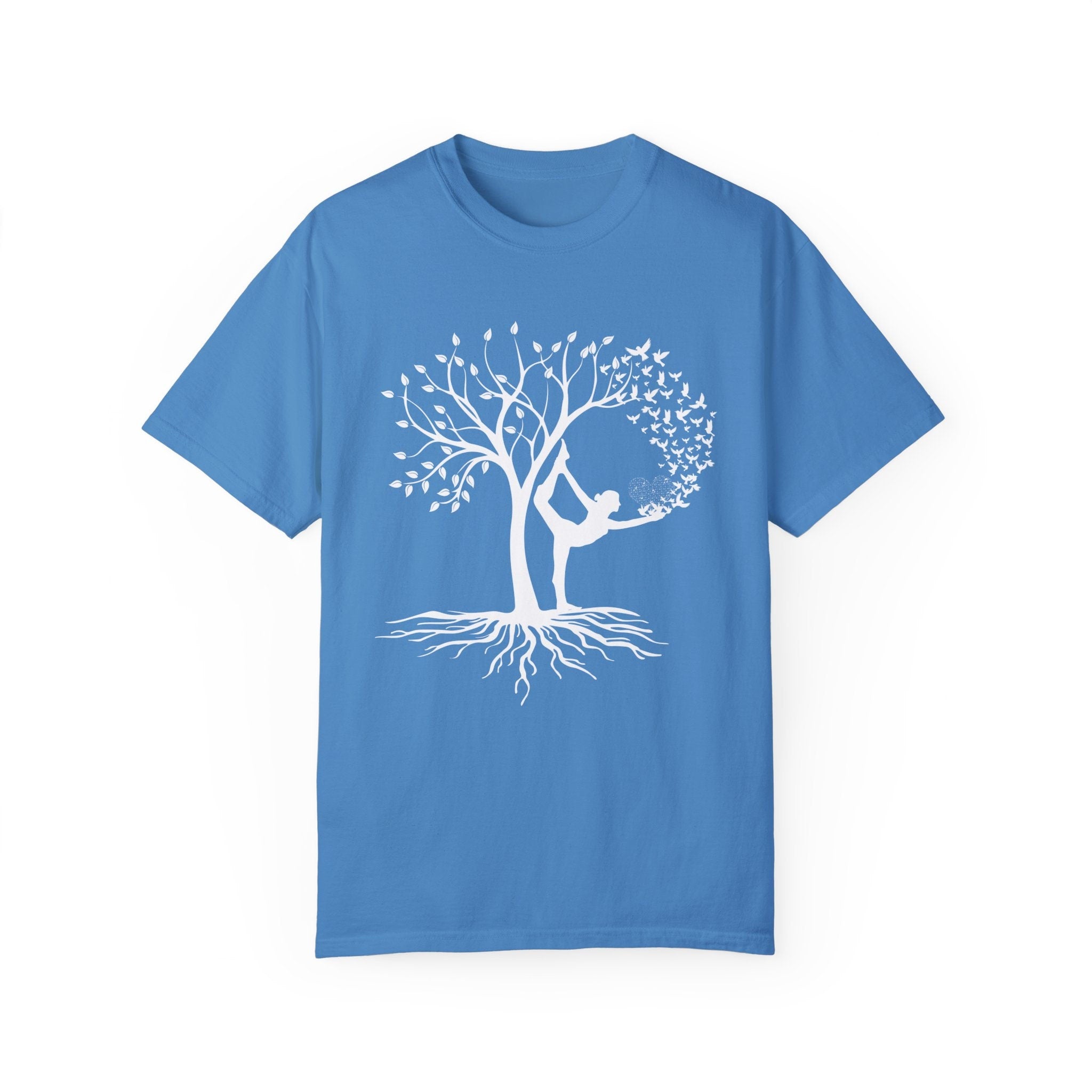 Woman Yoga Tree Bird Calming Positive Motivating Graphic Personaliz...