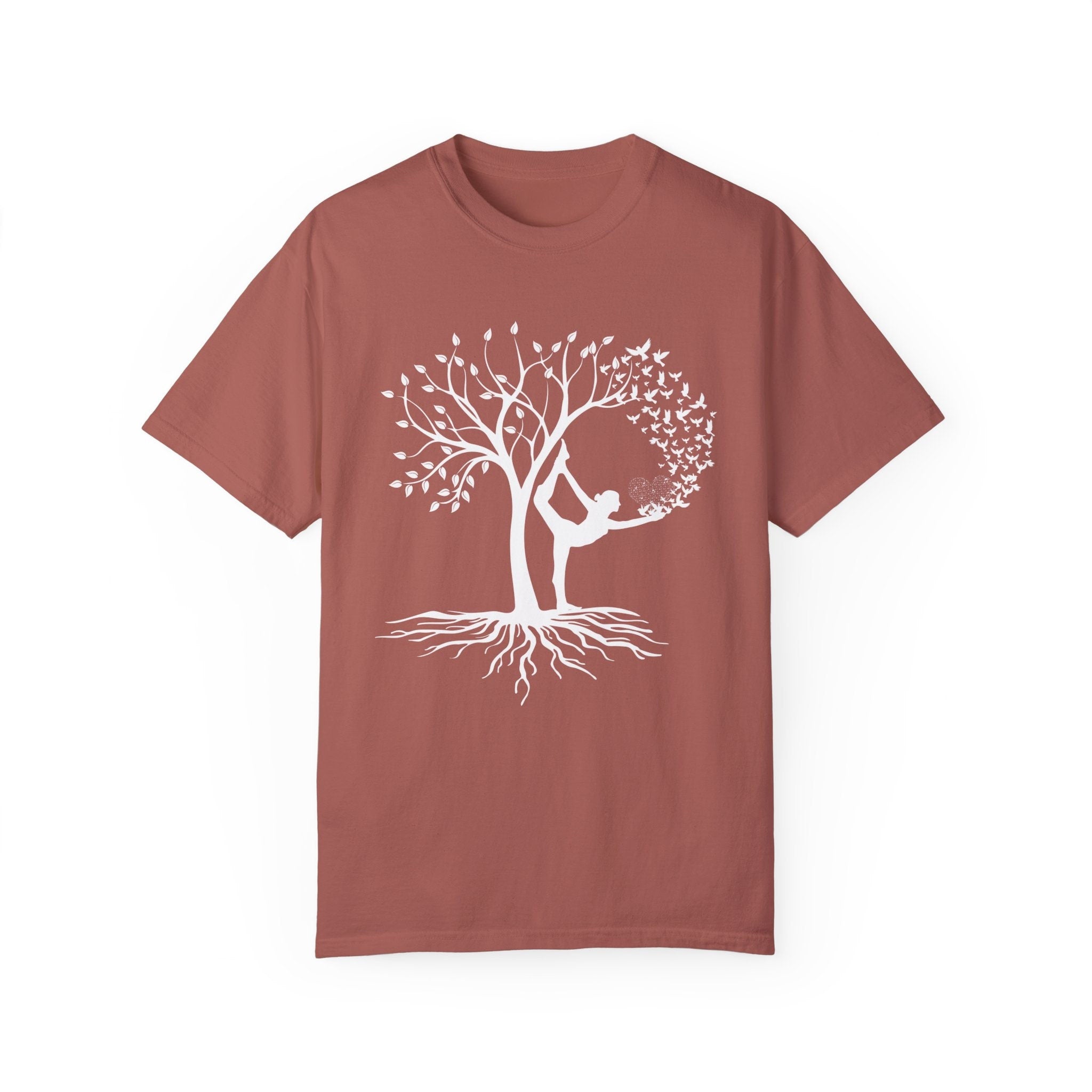 Woman Yoga Tree Bird Calming Positive Motivating Graphic Personaliz...