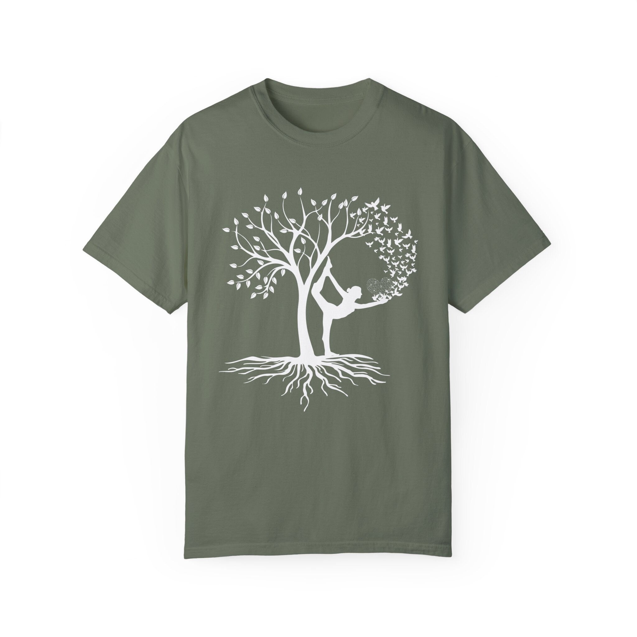 Woman Yoga Tree Bird Calming Positive Motivating Graphic Personaliz...