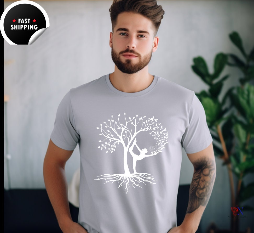 Woman Yoga Tree Bird Calming Positive Motivating Graphic Personaliz...