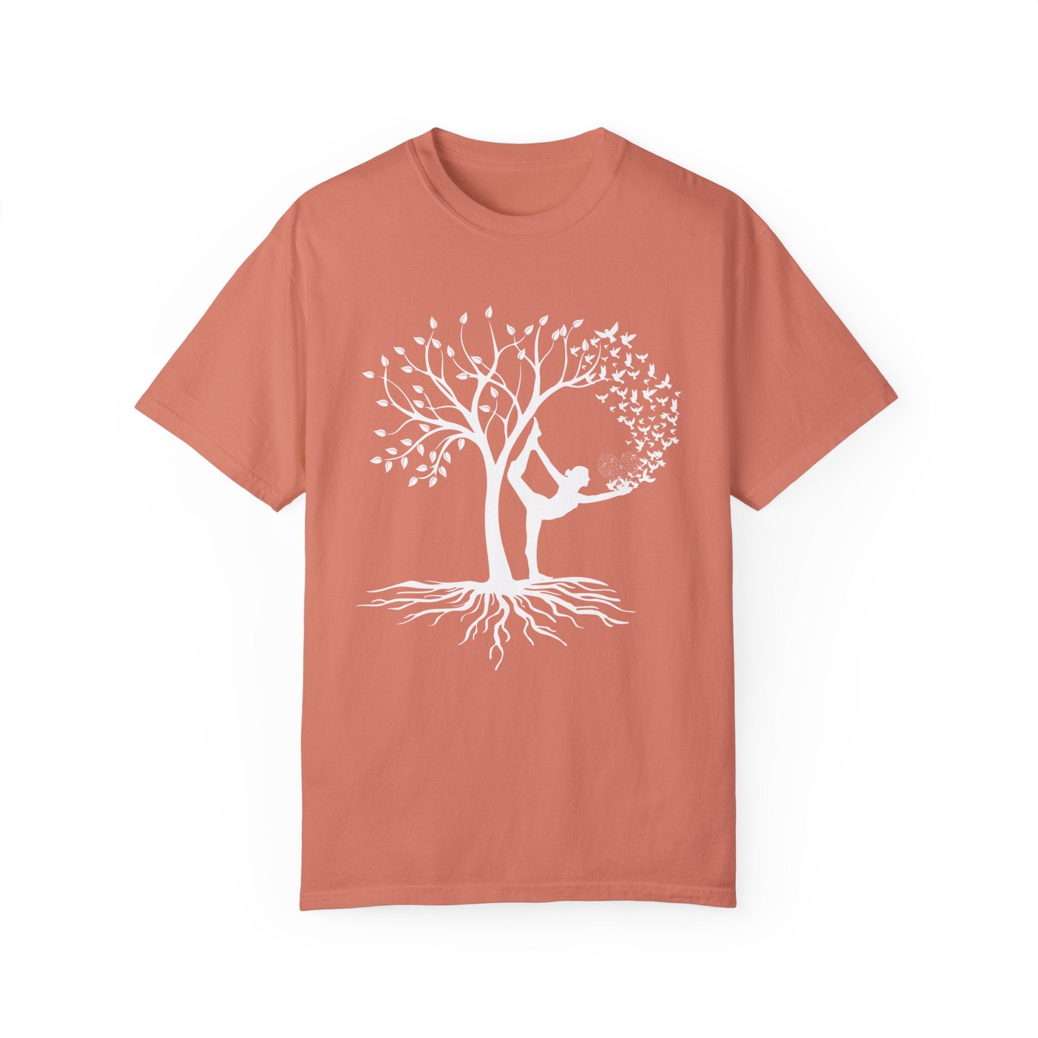 Woman Yoga Tree Bird Calming Positive Motivating Graphic Personaliz...